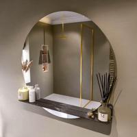 MONDIAZ SPOT spiegel rond 100cm met Spiegelplanchet kleur Lava. - thumbnail