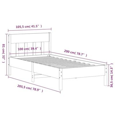 Bedframe zonder matras massief grenenhout wasbruin 100x200 cm