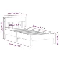 Bedframe zonder matras massief grenenhout wasbruin 100x200 cm - thumbnail