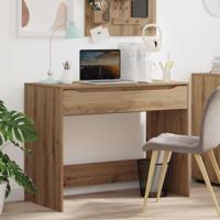Bureau met lade Artisan Eiken 100 x 50 x 78 cm Bewerkt hout - thumbnail