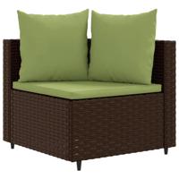 4-delige Loungeset met kussens poly rattan bruin - thumbnail