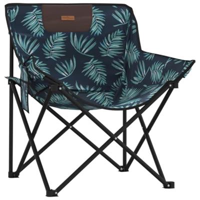 Campingstoelen 2 st met vakje inklapbaar bladprint - thumbnail