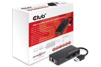 Club 3D CSV-1430 USB 3.0 3-poorts hub met Gigabit Ethernet zwart - thumbnail