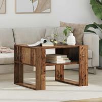 Salontafel met opslag Oudhout 66 x 53 x 45 cm Bewerkt hout - thumbnail