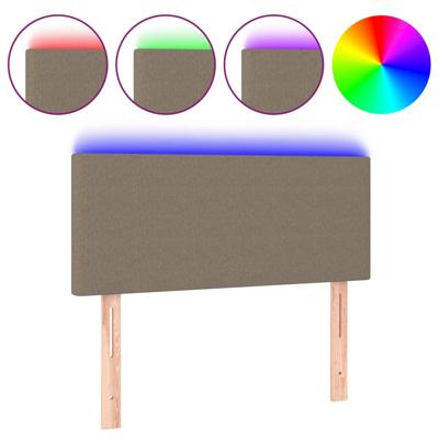 Hoofdbord LED 144x5x118/128 cm stof taupe - thumbnail