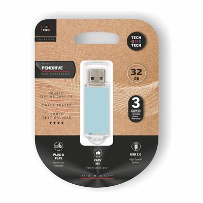 USB stick Tech One Tech TEC3010-32 Blauw 32 GB
