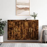 Hangkasten 2 st bewerkt hout gerookt eikenkleurig - thumbnail