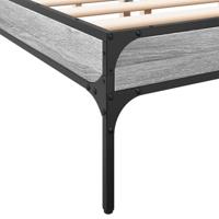 Bedframe bewerkt hout metaal grijs sonoma eiken 150x200 cm - thumbnail
