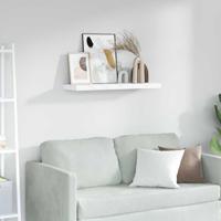 Wandplank met opslag Wit Marmer 90 x 23,5 x 4 cm Bewerkt hout - thumbnail