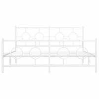 Bedframe met hoofd- en voeteneinde metaal wit 150x200 cm - thumbnail