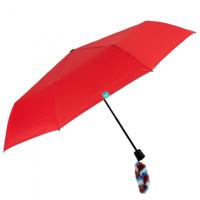 Perletti miniparaplu 57 x 97 cm microvezel/glasvezel rood/zwart - thumbnail