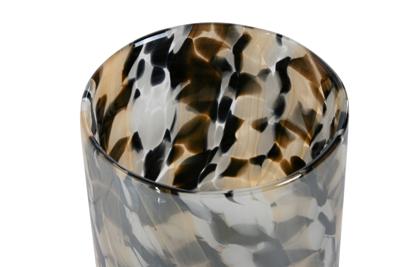 Kaarshouder Home ESPRIT Zwart Crème Kristal 12 x 12 x 11,5 cm