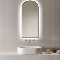 Loxa - Boog Badkamerspiegel Marrakech met led 45x100cm - Zwarte omlijsting - Dimbaar - 3 Led standen - Condensvrij vlak - Duurzame kwaliteit - Anti Corrosie spiegel - Eenvoudige installatie - thumbnail