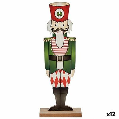 Decoratieve figuren Notenkraker Zwart Rood Groen Hout 8 x 40 x 15 cm (12 Stuks)
