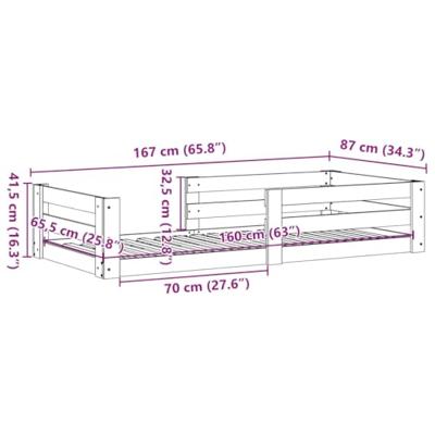 Bedframe zonder matras massief grenenhout wasbruin 80x190 cm Bedframe zonder matras massief grenenhout wasbruin 80x190 cm