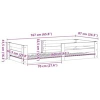 Bedframe zonder matras massief grenenhout wasbruin 80x190 cm - thumbnail