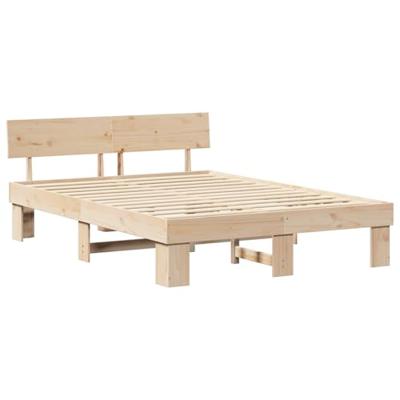 Bedframe met hoofdeinde Bruin 150 x 200 cm Massief grenenhout Bedframe met hoofdeinde Bruin 150 x 200 cm Massief grenenhout