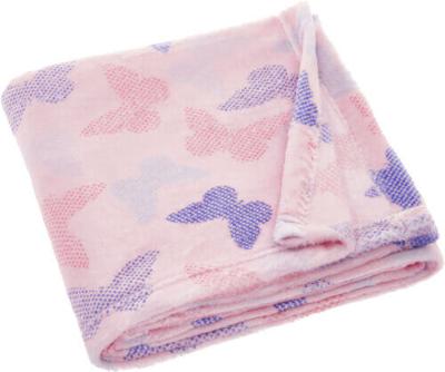 Playshoes fleece babydeken Vlinder Lichtroze