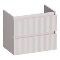 Brauer Joy Wavy - Onderkast Ondiep - 60 cm - met 2 Softclose Lades Greeploos en 1 Sifon Uitsparing - Mat Zand - thumbnail