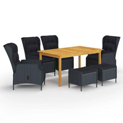 7-delige Tuinset donkergrijs