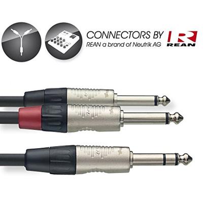 Stagg NYC1-PS2PR Y-kabel Jack M Stereo Naar 2x Jack M Mono 1m