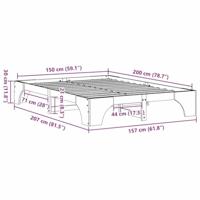 Bedframe 150 x 200 cm Massief Grenen Hout - thumbnail