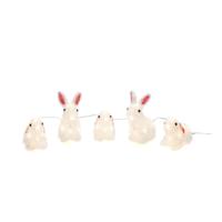 Verlicht kerstfiguur voor buiten - 5 konijnen - 40 LEDs - Warm wit - Dimbaar - 15 cm hoog - Kerstverlichting - thumbnail