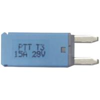 PARTS PTT Circuit Breaker Mini, type 3. Manual Reset, 15A C001-102-0064 Standaard steekzekering (auto) 15 A Blauw 1 stuk(s) - thumbnail