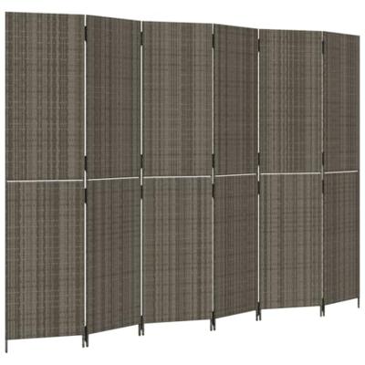 Kamerscherm 6 panelen poly rattan grijs Kamerscherm 6 panelen poly rattan grijs