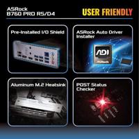 ASRock B760 Pro RS/D4 Moederbord Socket Intel LGA 1700 Vormfactor ATX Moederbord chipset Intel® B760 - thumbnail