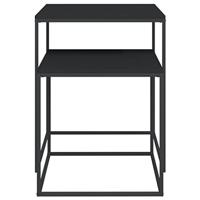 Salontafelset 2 st bewerkt hout en metaal - thumbnail