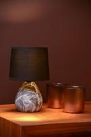 Lucide MARMO - Tafellamp - Ø 16 cm - 1xE14 - Zwart - thumbnail