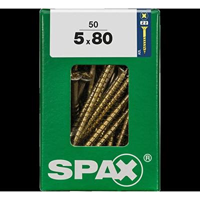 Schroefdoos SPAX Yellox Hout Platte kop 50 Onderdelen (5 x 80 mm)