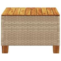 Tuintafel 55x55x36 cm poly rattan en acaciahout beige - thumbnail