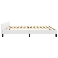Bedframe met hoofdbord kunstleer wit 180x200 cm - thumbnail