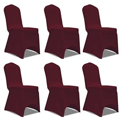 VidaXL Stoelhoes stretch bordeauxrood (6 stuks) VidaXL Stoelhoes stretch bordeauxrood (6 stuks)