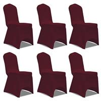 VidaXL Stoelhoes stretch bordeauxrood (6 stuks) - thumbnail