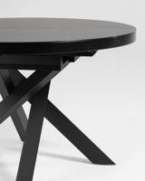 Kave Home Uitschuifbare Ronde Eettafel 'Vashti' 120-160 x 120cm, kleur zwart - thumbnail