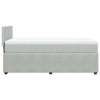 Boxspring met matras fluweel lichtgrijs 100x200 cm - thumbnail