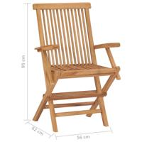 Tuinstoelen 6 st inklapbaar massief teakhout - thumbnail