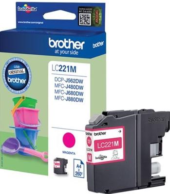 Inktcartridge Brother LC-221M rood Inktcartridge Brother LC-221M rood