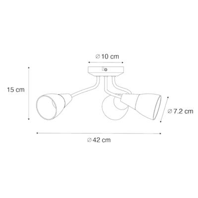 QAZQA Klassieke plafondspot goud met mat glas rond 3-lichts - Madi