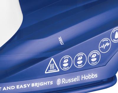 Russell Hobbs 26483-56 strijkijzer Stoomstrijkijzer Keramische zoolplaat 2400 W Blauw, Wit Russell Hobbs 26483-56 strijkijzer Stoomstrijkijzer Keramische zoolplaat 2400 W Blauw, Wit