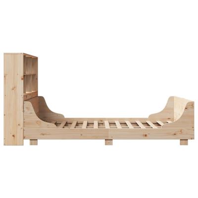 Bed met boekenkast zonder matras massief hout 140x200 cm - thumbnail