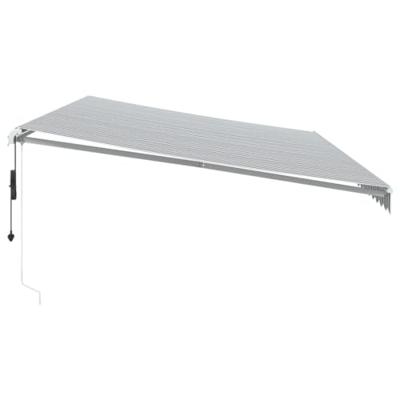 Luifel automatisch uittrekbaar LED 600x350 cm antraciet en wit