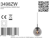 Steinhauer Zwarte glazen hanglampBolique Ø 30cm - 3498ZW - thumbnail