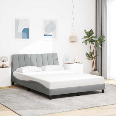 Bedframe zonder matras "Hanko" stof lichtgrijs 140x200 cm