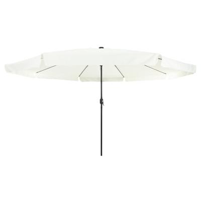 Parasol met LED-verlichting Ø395x245 cm zandwit