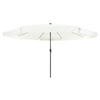 Parasol met LED-verlichting Ø395x245 cm zandwit - thumbnail