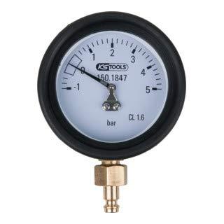 KS Tools 150.1847 Manometer 1,0 - 5,0 bar incl. Aansluitnippel en beschermkap